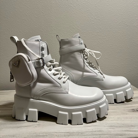 Prada monolith leather and nylon boots - Picture 3 of 6